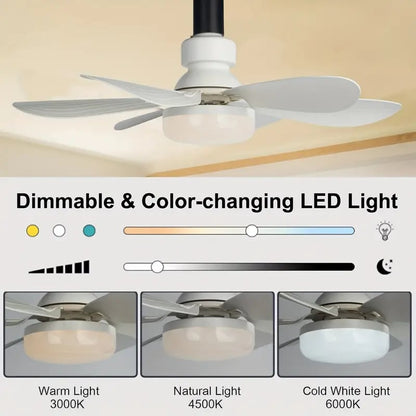 🔥Sale 58%OFF-💡🔥2-IN-1 PORTABLE CEILING FAN & LIGHT with Remote Control