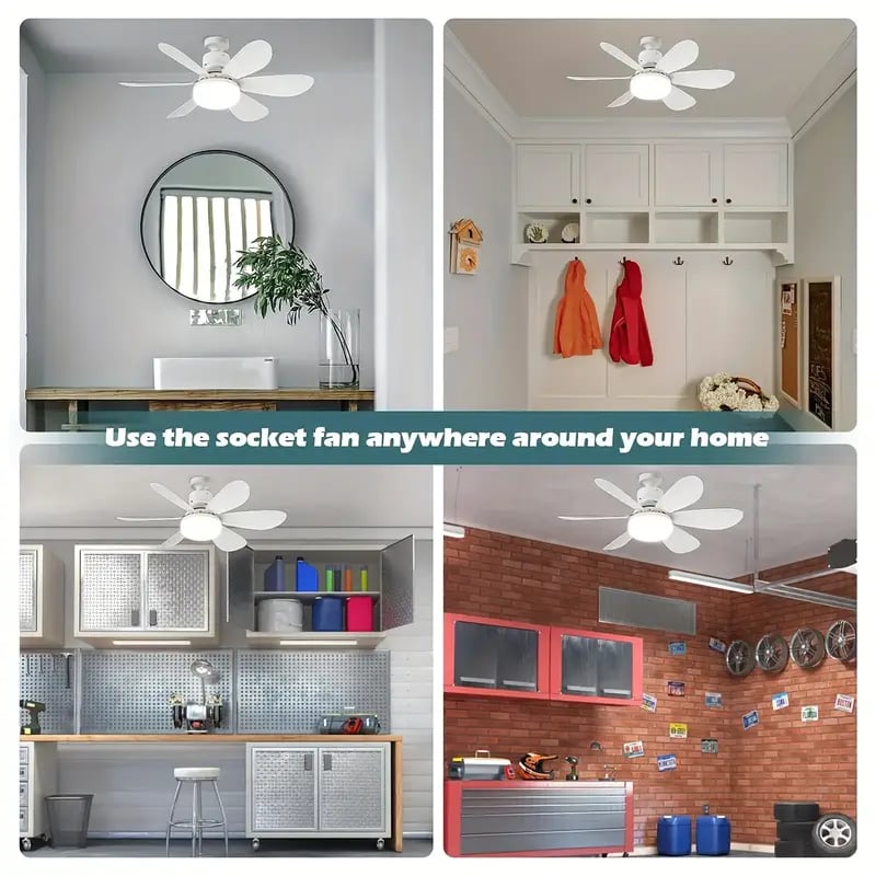 🔥Sale 58%OFF-💡🔥2-IN-1 PORTABLE CEILING FAN & LIGHT with Remote Control