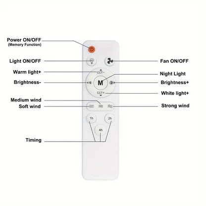 🔥Sale 58%OFF-💡🔥2-IN-1 PORTABLE CEILING FAN & LIGHT with Remote Control