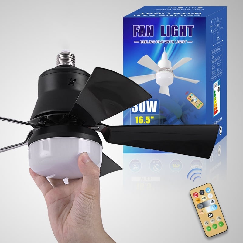 🔥Sale 58%OFF-💡🔥2-IN-1 PORTABLE CEILING FAN & LIGHT with Remote Control
