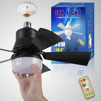 🔥Sale 58%OFF-💡🔥2-IN-1 PORTABLE CEILING FAN & LIGHT with Remote Control