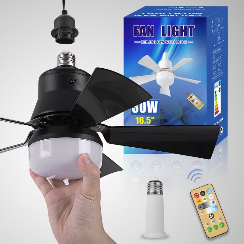 🔥Sale 58%OFF-💡🔥2-IN-1 PORTABLE CEILING FAN & LIGHT with Remote Control