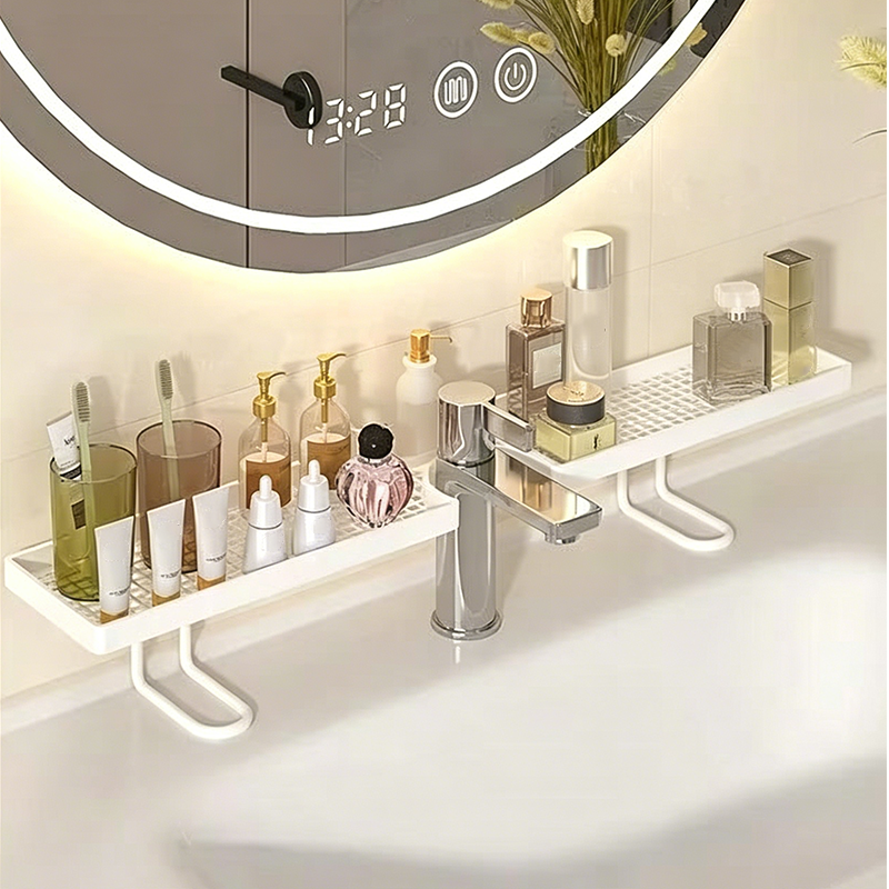🔥50% Off Limited Time！💦Say Goodbye To Messy & Limescale‑Stained Desktops 🔥Over-the-Faucet Sink Organizer Shelf
