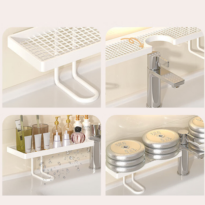 🔥50% Off Limited Time！💦Say Goodbye To Messy & Limescale‑Stained Desktops 🔥Over-the-Faucet Sink Organizer Shelf