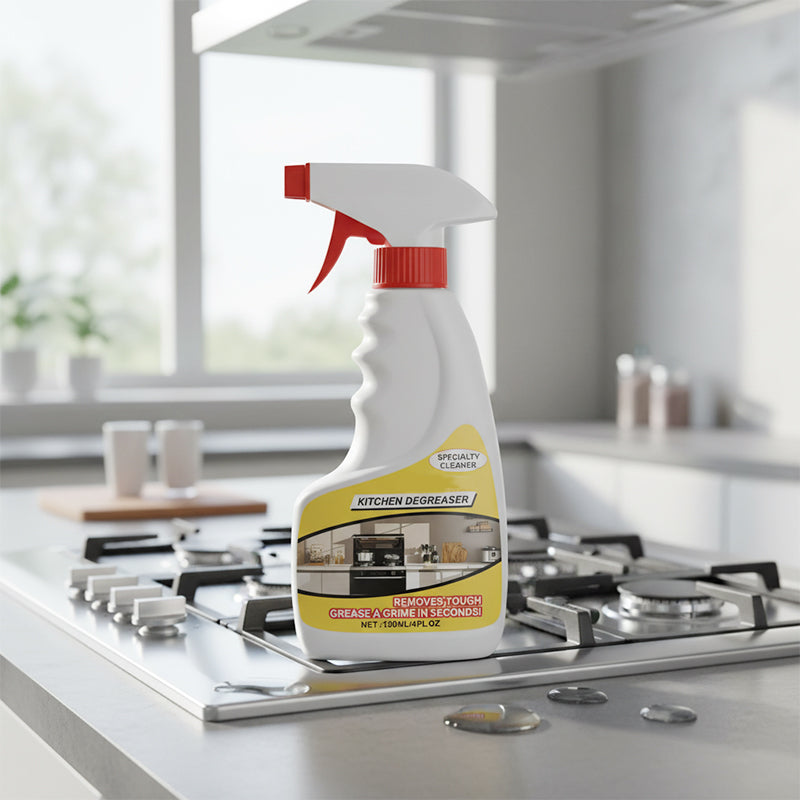 🧼 Powerful Kitchen Degreaser – Spray, Wipe, Shine – No Rinse Needed! 🍳✨ Tough on grease, gentle on surfaces – your kitchen’s new best friend. 💪🧽