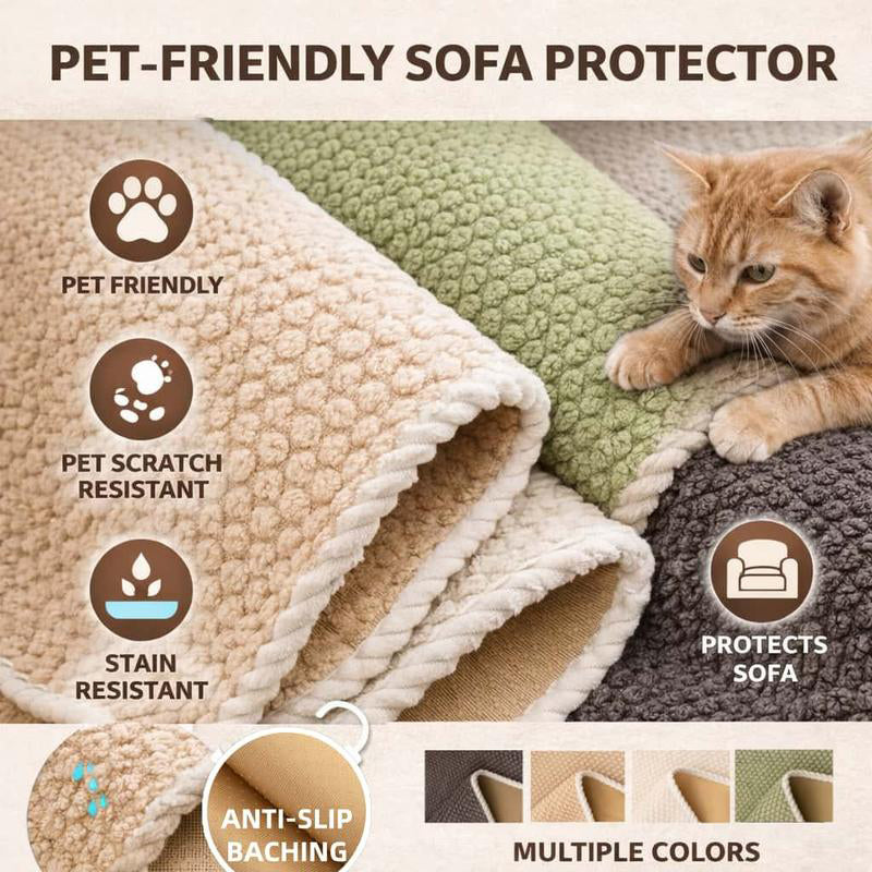 Thickened Non-Slip Sofa Cover – Ultra-Soft, Washable, Scratch-Resistant & Pet-Friendly, 4 Colours 🛋️✨
