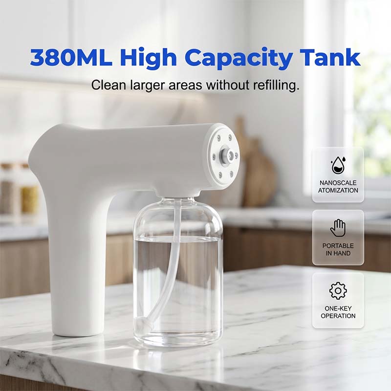 📢📢57% OFF !! ⏰ Cordless Nano Atomizer – Touchless Disinfecting, Blue Light – For Home, Office & Car 🏠