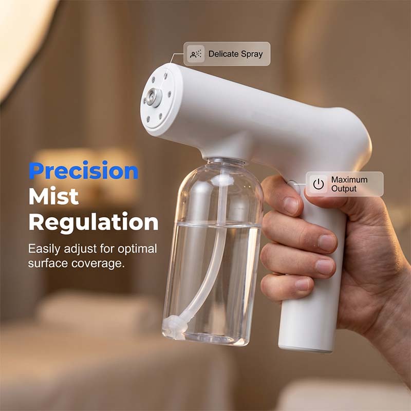 ⏳Time-Limited Special⏰Cordless Nano Atomizer Spray Gun‑Blue Light Touchless Disinfecting Sprayer, 380ML Rechargeable Ultra‑Fine Mist Gun for Home, Office & Household Sanitizing