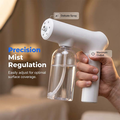 ⏳Time-Limited Special⏰Cordless Nano Atomizer Spray Gun‑Blue Light Touchless Disinfecting Sprayer, 380ML Rechargeable Ultra‑Fine Mist Gun for Home, Office & Household Sanitizing