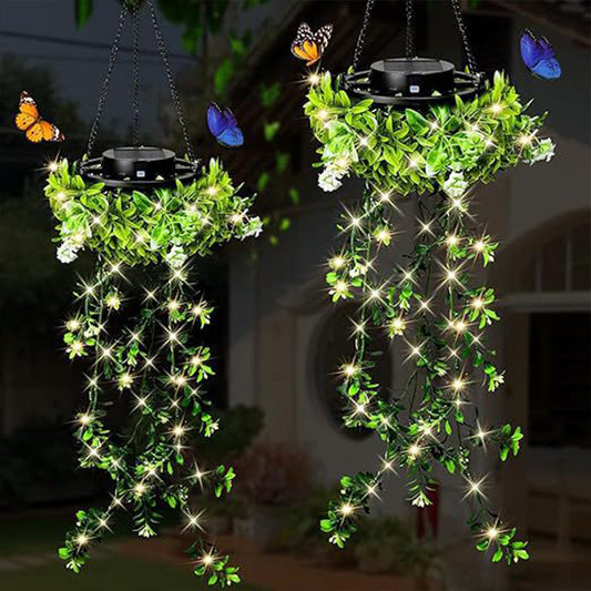 🌿40% OFF!Solar Hanging Grass Light – Realistic Foliage, Warm White, IP65 ✨