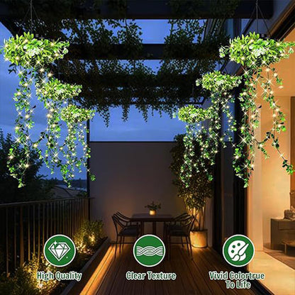 🌿40% OFF!Solar Hanging Grass Light – Realistic Foliage, Warm White, IP65 ✨