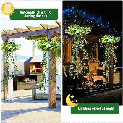 🌿40% OFF!Solar Hanging Grass Light – Realistic Foliage, Warm White, IP65 ✨