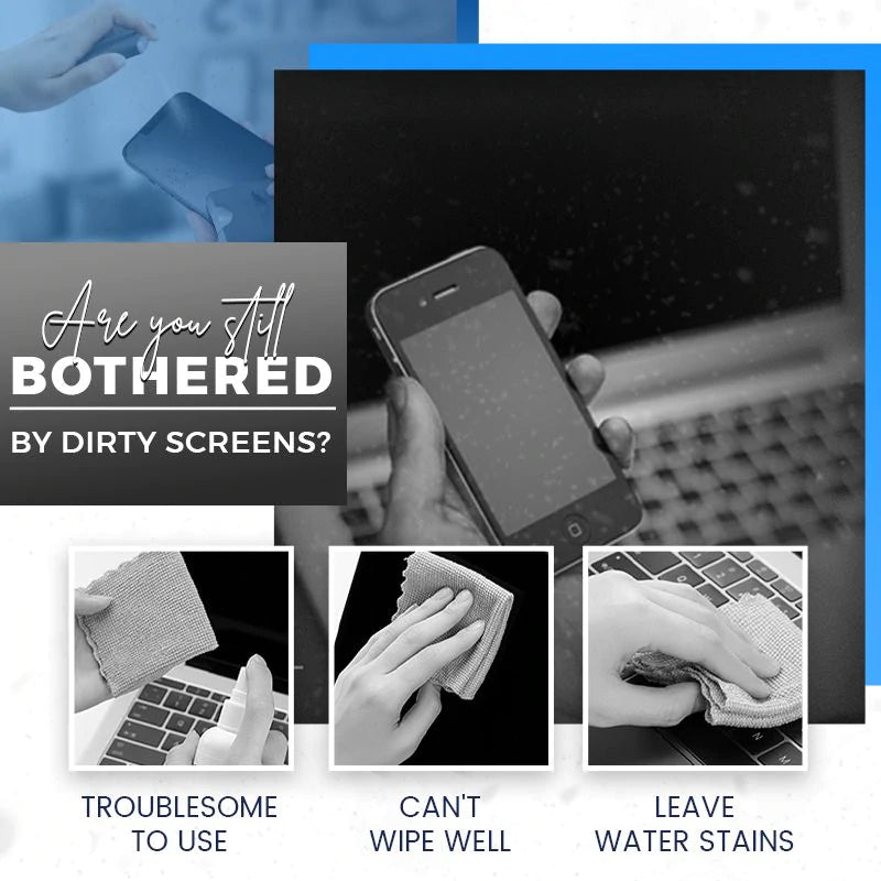 📱 LIMITED‑TIME 50% OFF! 🧴 2-in-1 Screen Cleaner & Microfiber Cloth – Spray & Wipe, No Residue, Portable 🧽