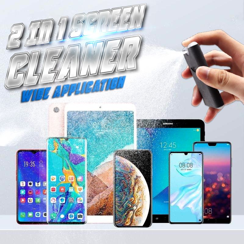 📱 LIMITED‑TIME 50% OFF! 🧴 2-in-1 Screen Cleaner & Microfiber Cloth – Spray & Wipe, No Residue, Portable 🧽