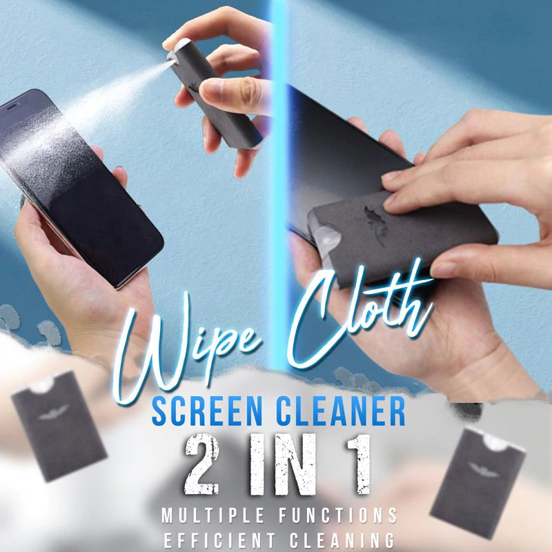 📱 LIMITED‑TIME 50% OFF! 🧴 2-in-1 Screen Cleaner & Microfiber Cloth – Spray & Wipe, No Residue, Portable 🧽