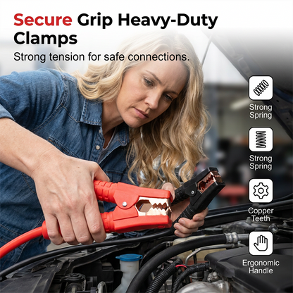 📢📢50% OFF !! ⏰2000A Heavy Duty Booster Cables | Tangle-Free Jumper Leads with Secure Clamps | Universal Car Battery Jump Starter with Storage Bag