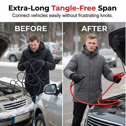 📢📢50% OFF !! ⏰2000A Heavy Duty Booster Cables | Tangle-Free Jumper Leads with Secure Clamps | Universal Car Battery Jump Starter with Storage Bag