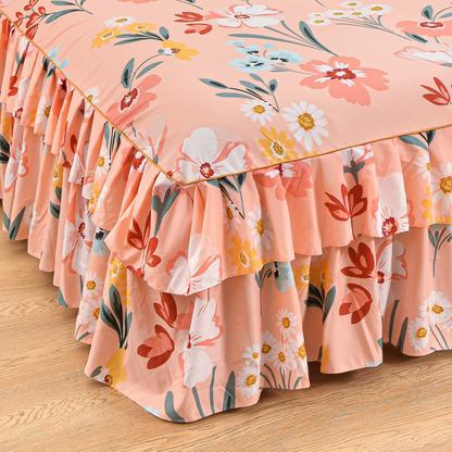 🥳SUMMER HOT SALE💞3-Piece Ruffled Bed Skirt Set