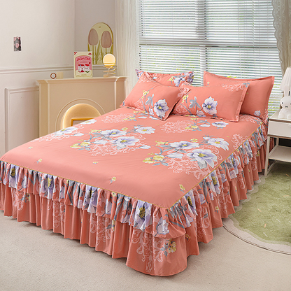 🥳SUMMER HOT SALE💞3-Piece Ruffled Bed Skirt Set
