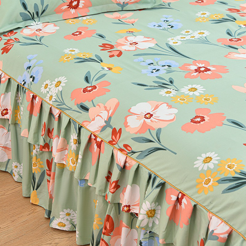 🥳SUMMER HOT SALE💞3-Piece Ruffled Bed Skirt Set