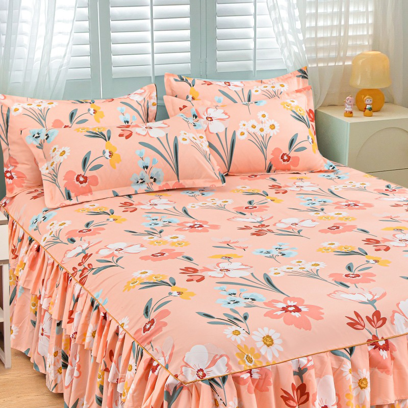 🥳SUMMER HOT SALE💞3-Piece Ruffled Bed Skirt Set