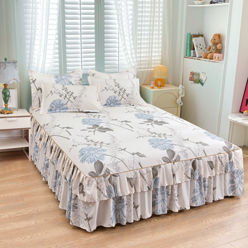 🥳SUMMER HOT SALE💞3-Piece Ruffled Bed Skirt Set