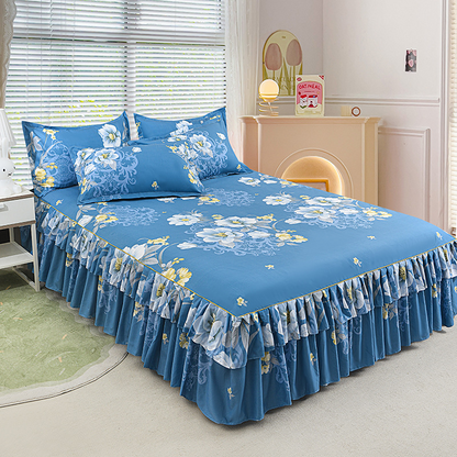 🥳SUMMER HOT SALE💞3-Piece Ruffled Bed Skirt Set