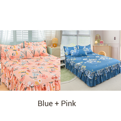 🥳SUMMER HOT SALE💞3-Piece Ruffled Bed Skirt Set