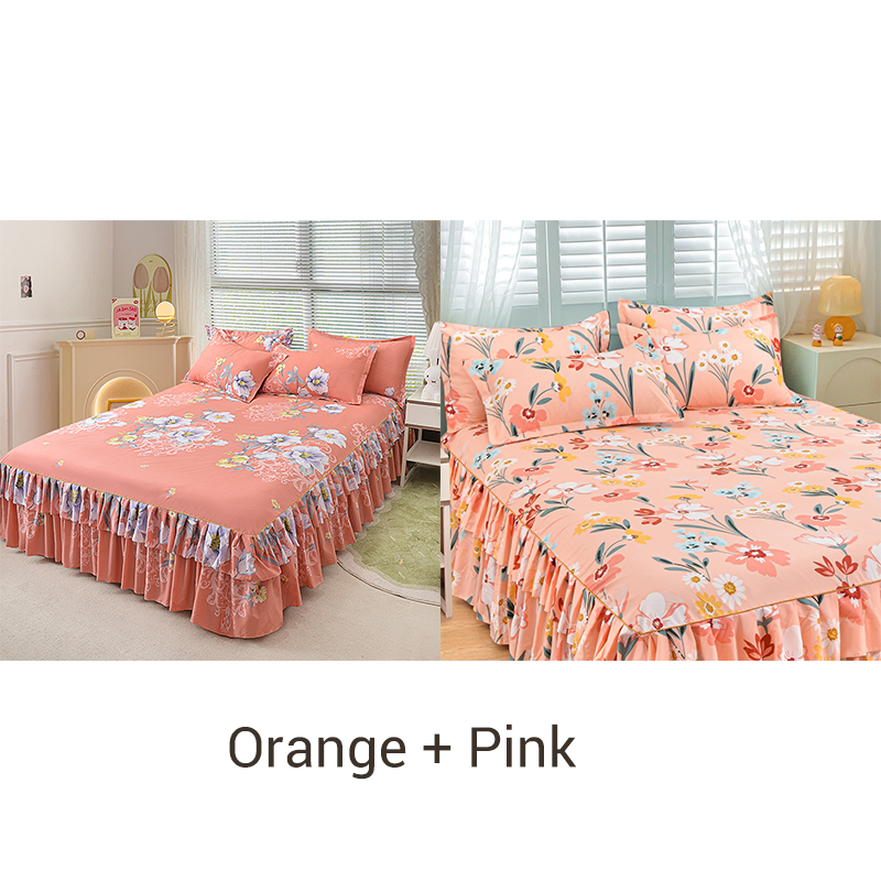 🥳SUMMER HOT SALE💞3-Piece Ruffled Bed Skirt Set