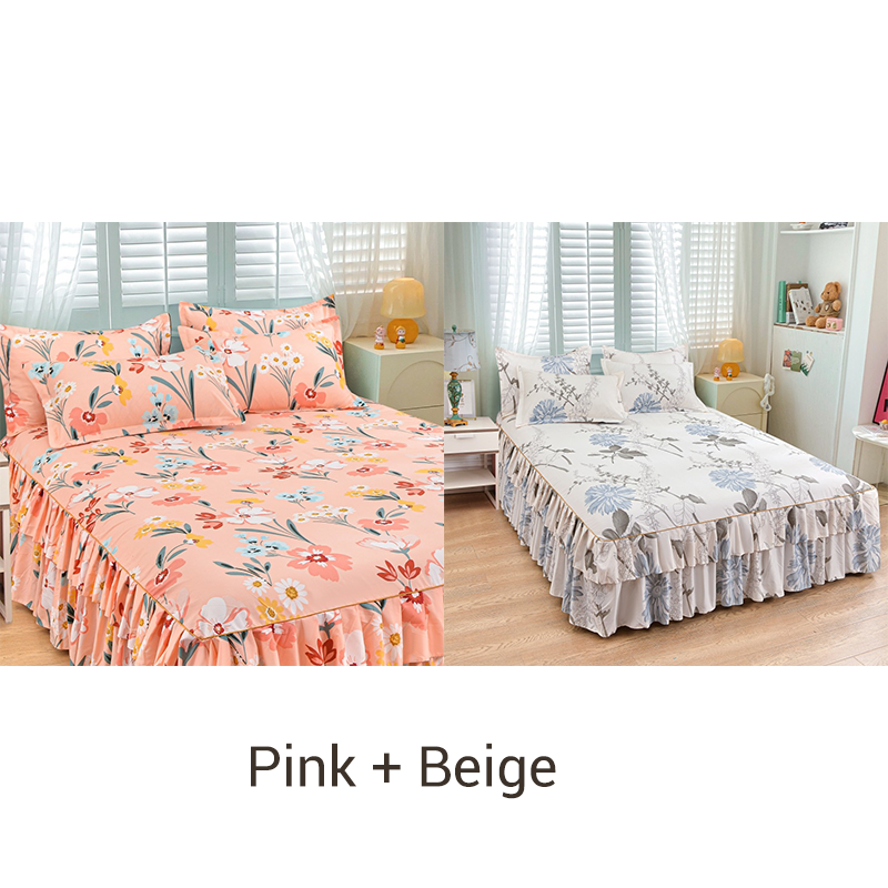 🥳SUMMER HOT SALE💞3-Piece Ruffled Bed Skirt Set