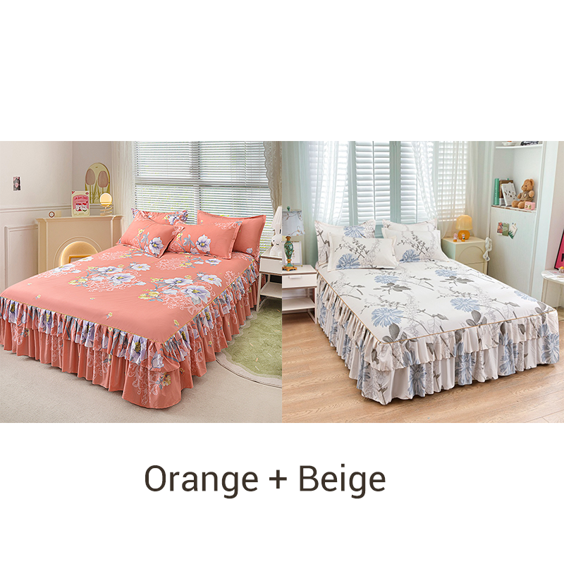 🥳SUMMER HOT SALE💞3-Piece Ruffled Bed Skirt Set