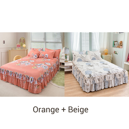 🥳SUMMER HOT SALE💞3-Piece Ruffled Bed Skirt Set