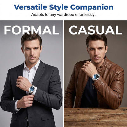⌚ LIMITED-TIME 50% OFF! ✨ Men's Rhombus-Shaped Watch – Stainless Steel, Blue Dial, Elegant 🌀