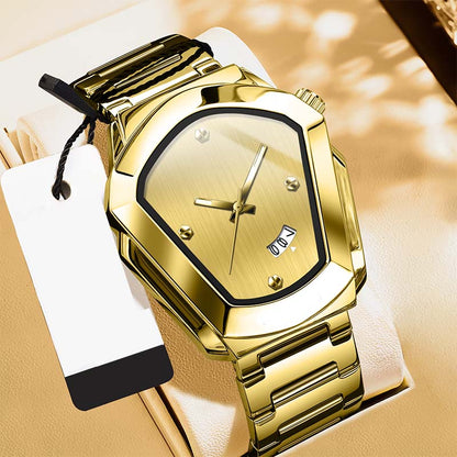 ⌚ LIMITED-TIME 50% OFF! ✨ Men's Rhombus-Shaped Watch – Stainless Steel, Blue Dial, Elegant 🌀
