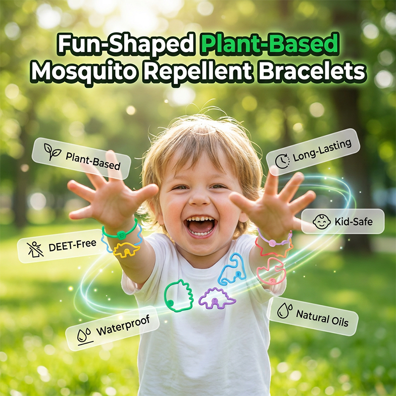 Fun-Shaped Plant-Based Mosquito Repellent Bracelets