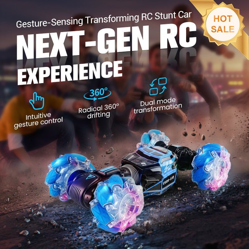 Gesture-Sensing Transforming RC Stunt Car with Drifting