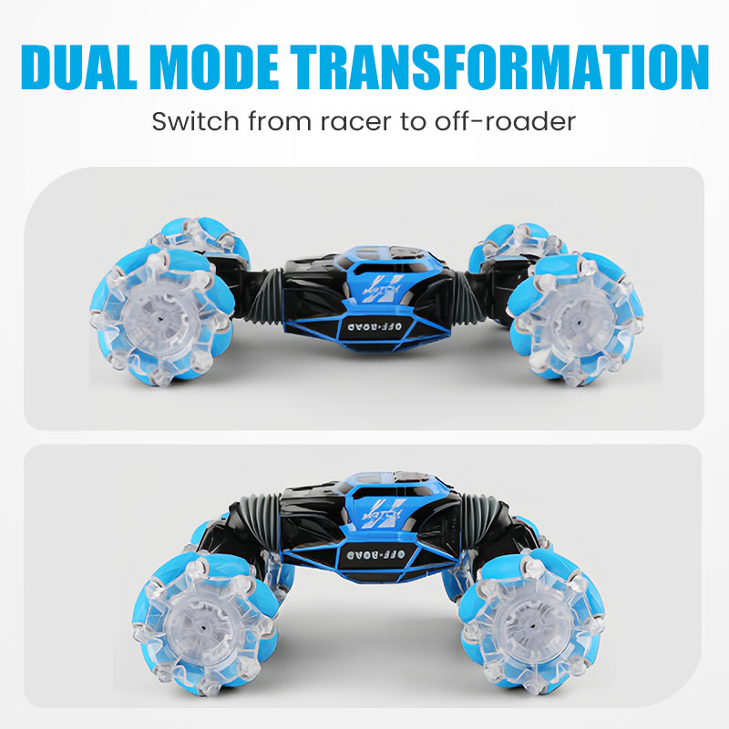 Gesture-Sensing Transforming RC Stunt Car with Drifting