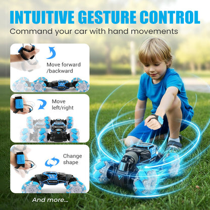 Gesture-Sensing Transforming RC Stunt Car with Drifting