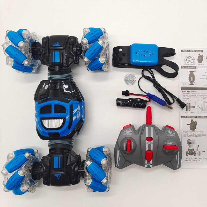 Gesture-Sensing Transforming RC Stunt Car with Drifting