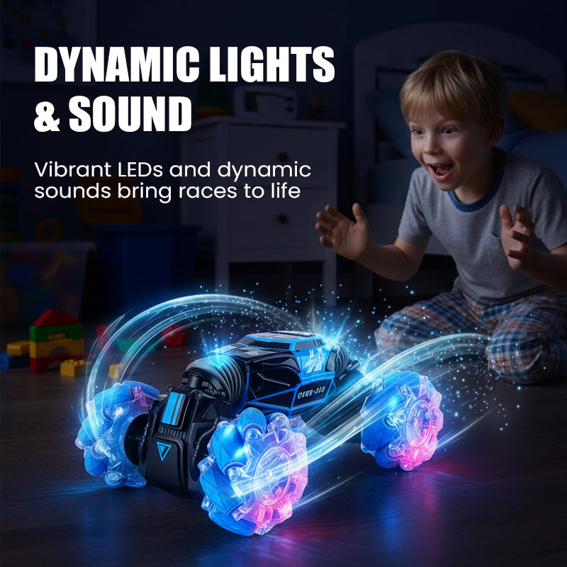 Gesture-Sensing Transforming RC Stunt Car with Drifting