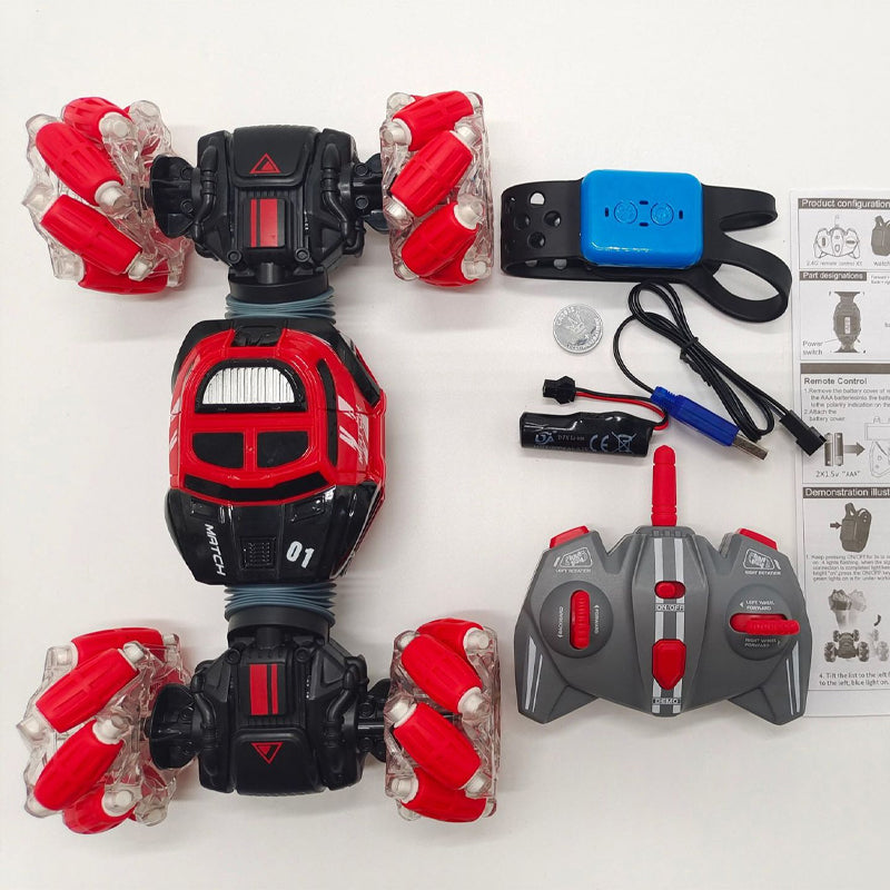 Gesture-Sensing Transforming RC Stunt Car with Drifting