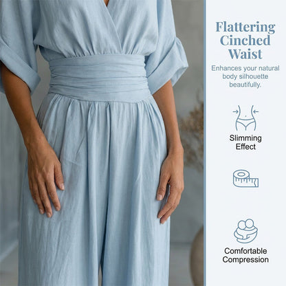 ⌛Limited-time offer-Women's V-Neck High Waist Wide Leg Jumpsuit