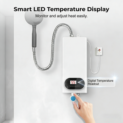 🎉 2026 Sale — Over 15,000 Sold!💧 Compact Tankless Instant Electric Water Heater‑LED Temperature Display with Multi‑Safety Protection ✨
