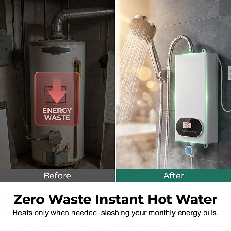 🎉 2026 Sale — Over 15,000 Sold!💧 Compact Tankless Instant Electric Water Heater‑LED Temperature Display with Multi‑Safety Protection ✨
