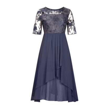 Floral Embroidery Midi Dress – Flowy & Elegant Scoop Neck🌸