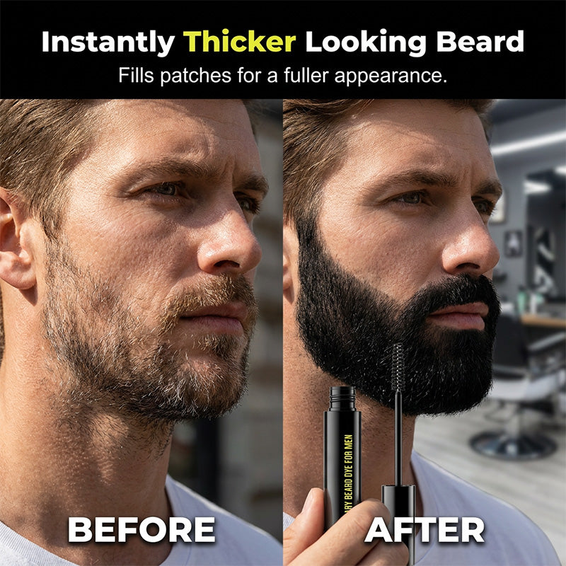 🧔 LIMITED-TIME BOGO! 🎁 Long-Lasting Beard and Eyebrow Dye for Men – Gray Cover, Fuller Look, Portable ✨