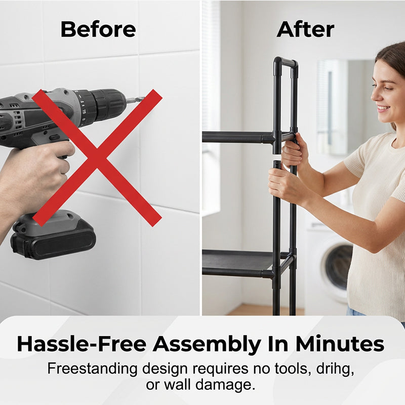 ❤️‍🔥No-Drill Bathroom & Laundry Organizer Shelf