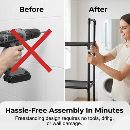 ❤️‍🔥No-Drill Bathroom & Laundry Organizer Shelf