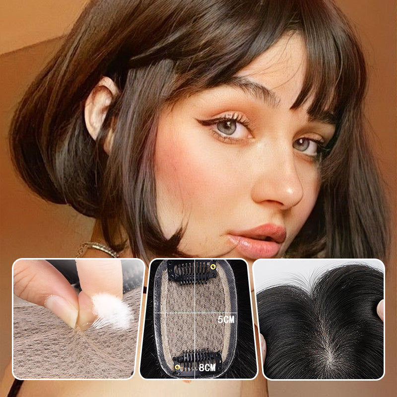 Women's Natural Black Hair Toppers with Clips