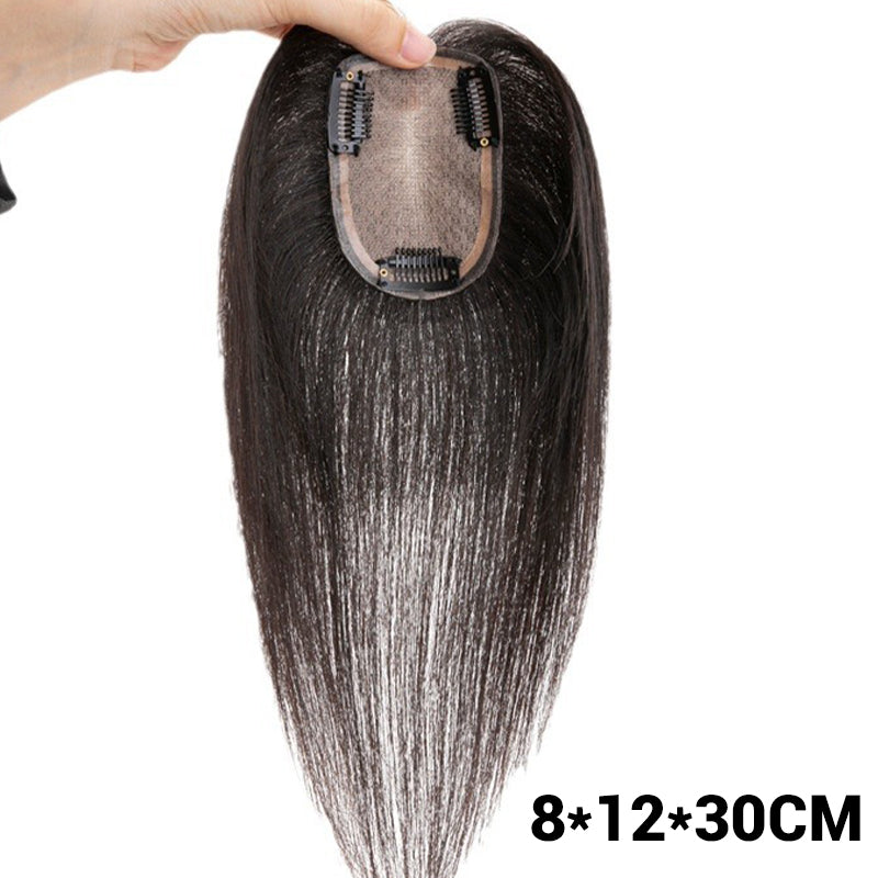 Women's Natural Black Hair Toppers with Clips